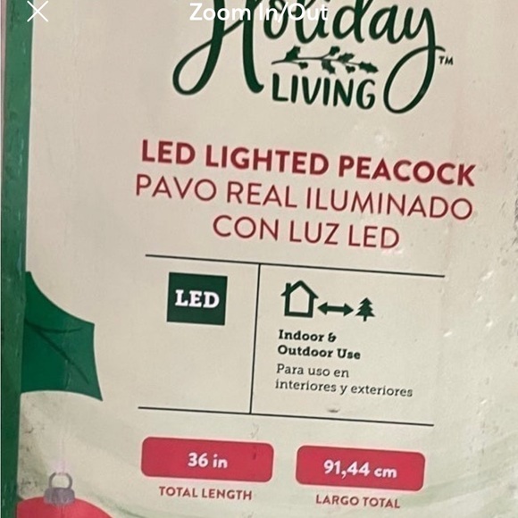 NIB Holiday Living 3-ft LED Twinkling Lighted Peacock Yard Christmas Decoration - Picture 5 of 6